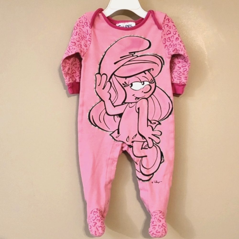 Smurfette pink footed sleeper/footie